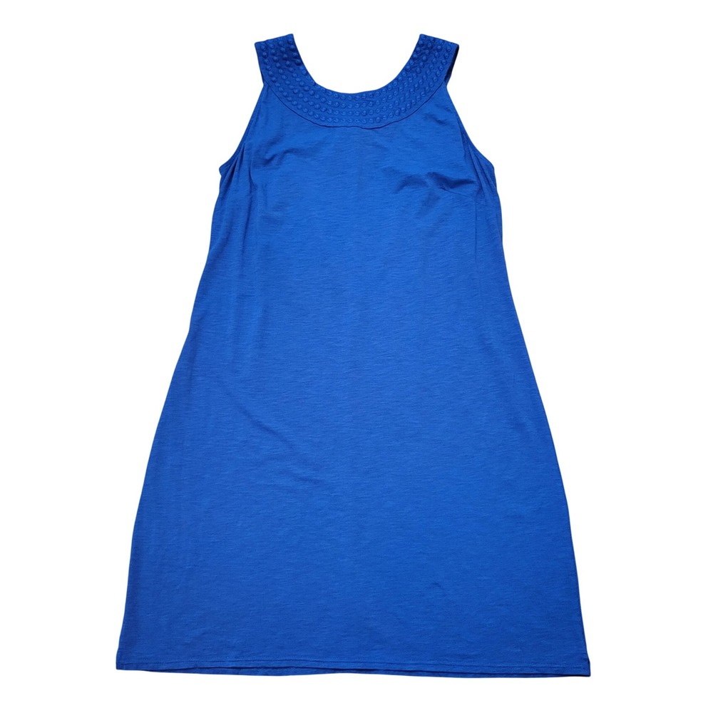 Tommy Bahama M Dress Blue Sleeveless Pearl Embroidered Shift Dress Coastal Beach